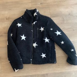 Navy blue super soft jacket with white stars
